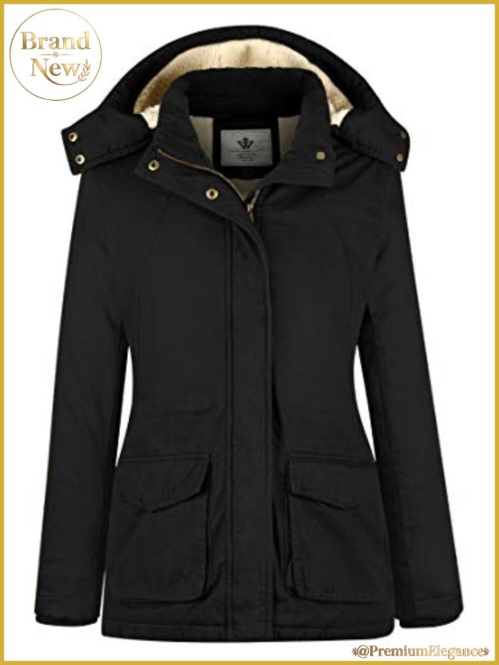 Women's Winter Warm Sherpa Lined Heavy Parka Coat with Hood